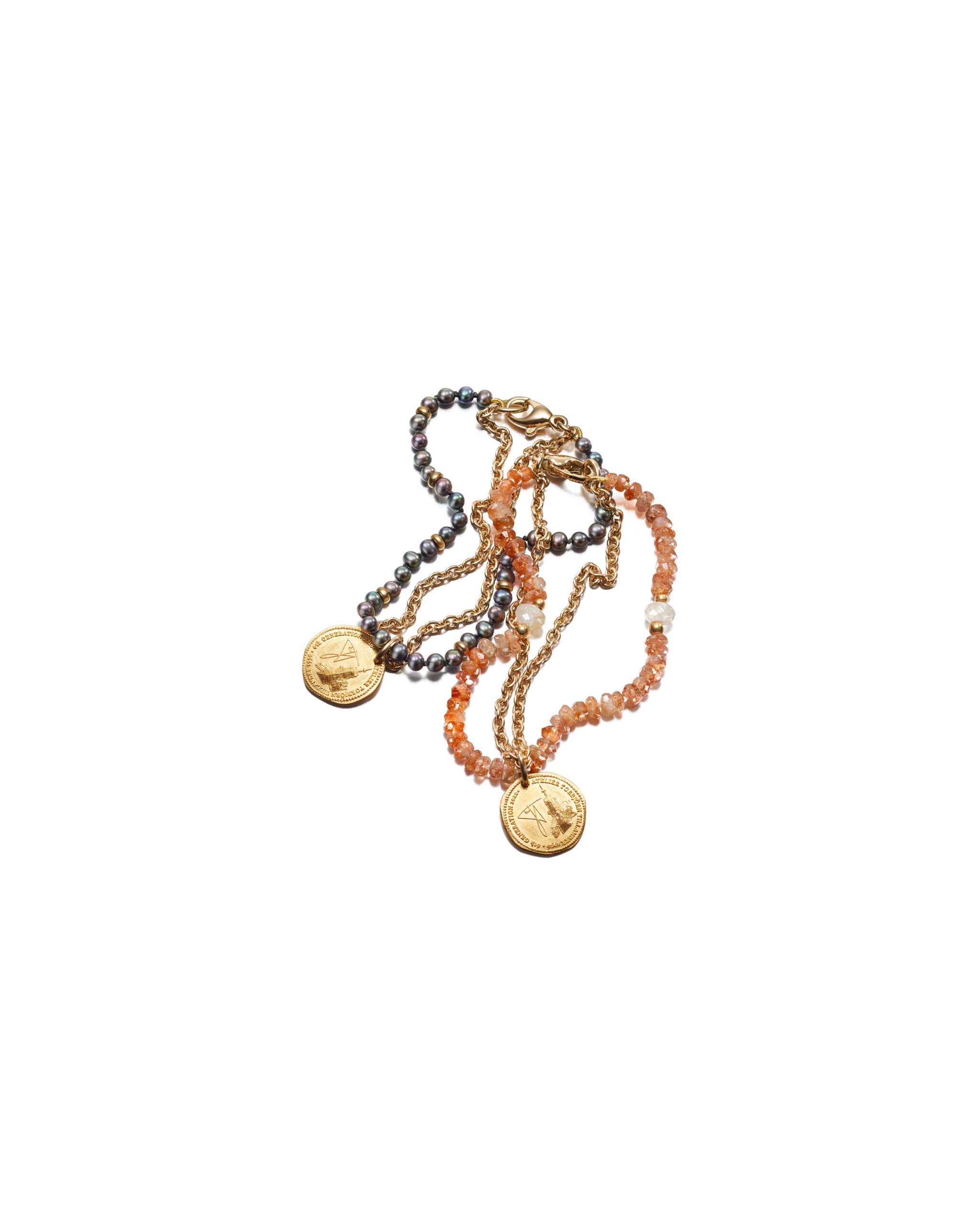 beaded bracelet with gold