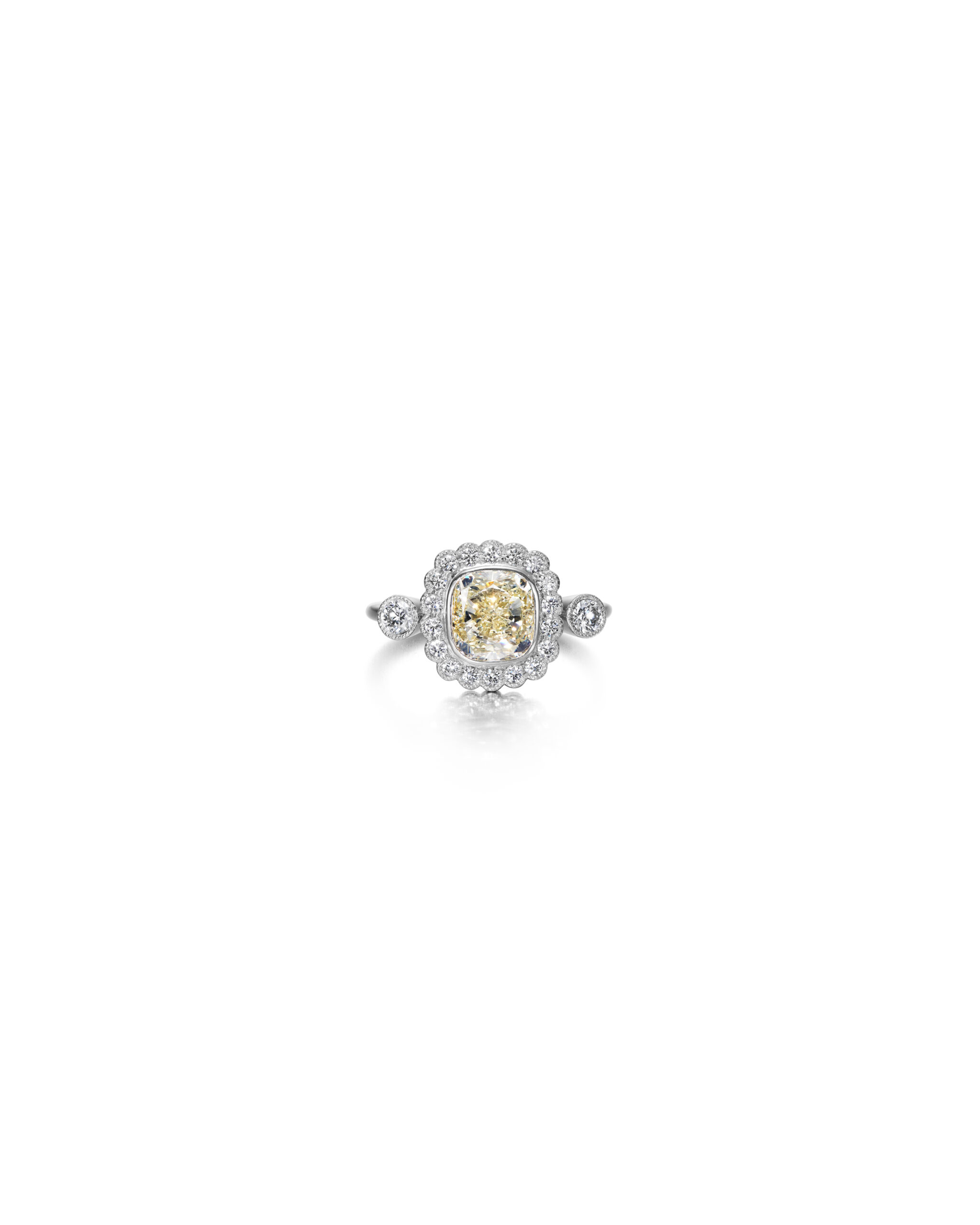 cushion halo diamond ring