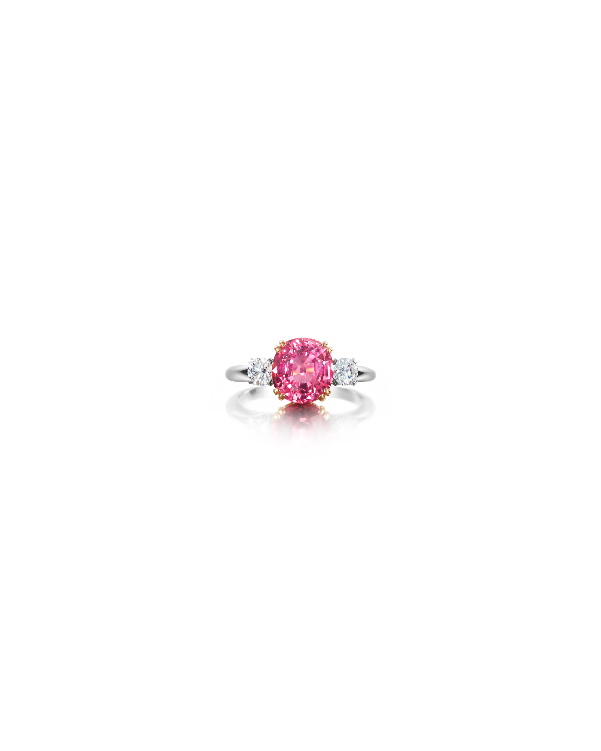 Tripartite Spinel ring with diamonds